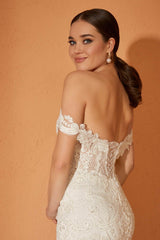 Sandra Düşük Askılı Dantel Balık Gelinlik - Mediha Cambaz Bridal