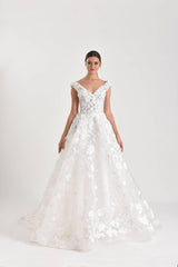 Sansa Üç Boyutlu Dantel Prenses Model Gelinlik - Mediha Cambaz Bridal