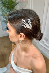 Sara Başak Motifli Zirkon Taşlı Gelin Saç Aksesuarı - Mediha Cambaz Bridal