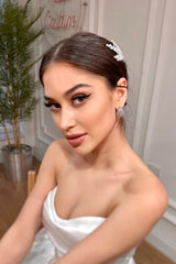 Sara Başak Motifli Zirkon Taşlı Gelin Saç Aksesuarı - Mediha Cambaz Bridal