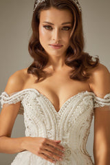 Sem Dantel İpek Tül Helen A Kesim Gelinlik - Mediha Cambaz Bridal