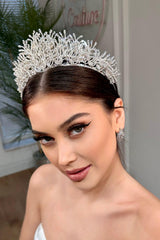 Sesil Zirkon ve Kristal Taşlı Gelin Tacı - Mediha Cambaz Bridal