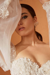 Sunny Üç Boyut Dantel Helen A Kesim Gelinlik - Mediha Cambaz Bridal