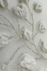 Sylvia Etek Ucu Yaprak Motifli Özel Tasarım Uzun Duvak - Mediha Cambaz Bridal