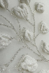 Sylvia Etek Ucu Yaprak Motifli Özel Tasarım Uzun Duvak - Mediha Cambaz Bridal