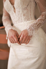 Tamara Fransız Dantelli İki Parça Balık Gelinlik - Mediha Cambaz Bridal