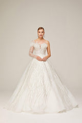 Tereza İncili Dantel Prenses Model Gelinlik - Mediha Cambaz Bridal