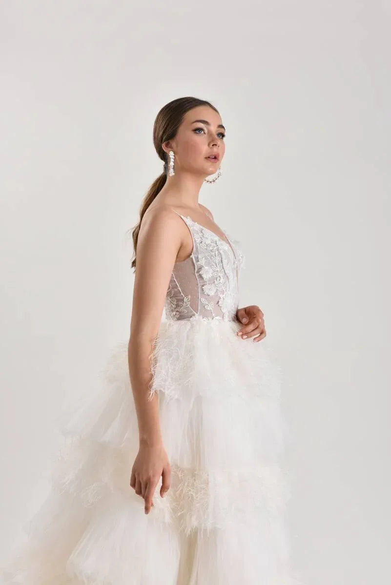 Tucana Dantel Kat Kat Prenses Model Gelinlik - Mediha Cambaz Bridal