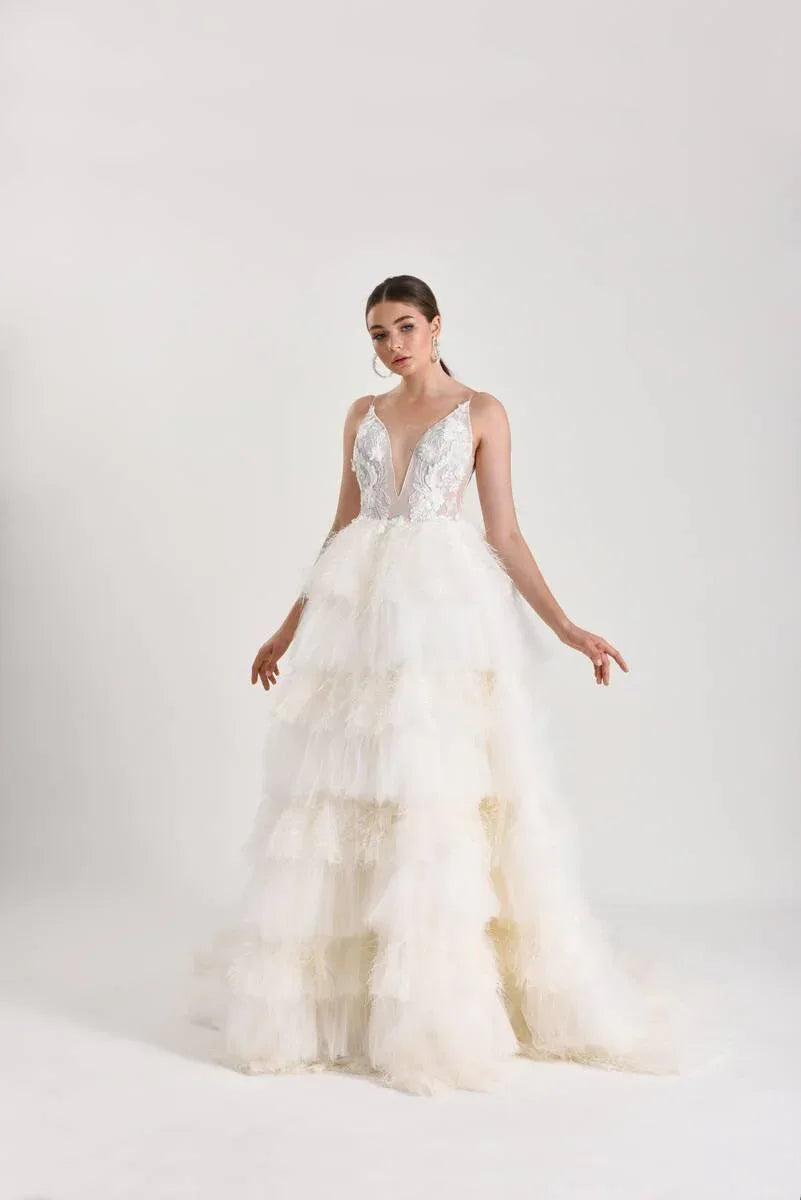 Tucana Dantel Kat Kat Prenses Model Gelinlik - Mediha Cambaz Bridal