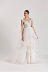 Tute Üç Boyutlu Dantel A Kesim Gelinlik - Mediha Cambaz Bridal