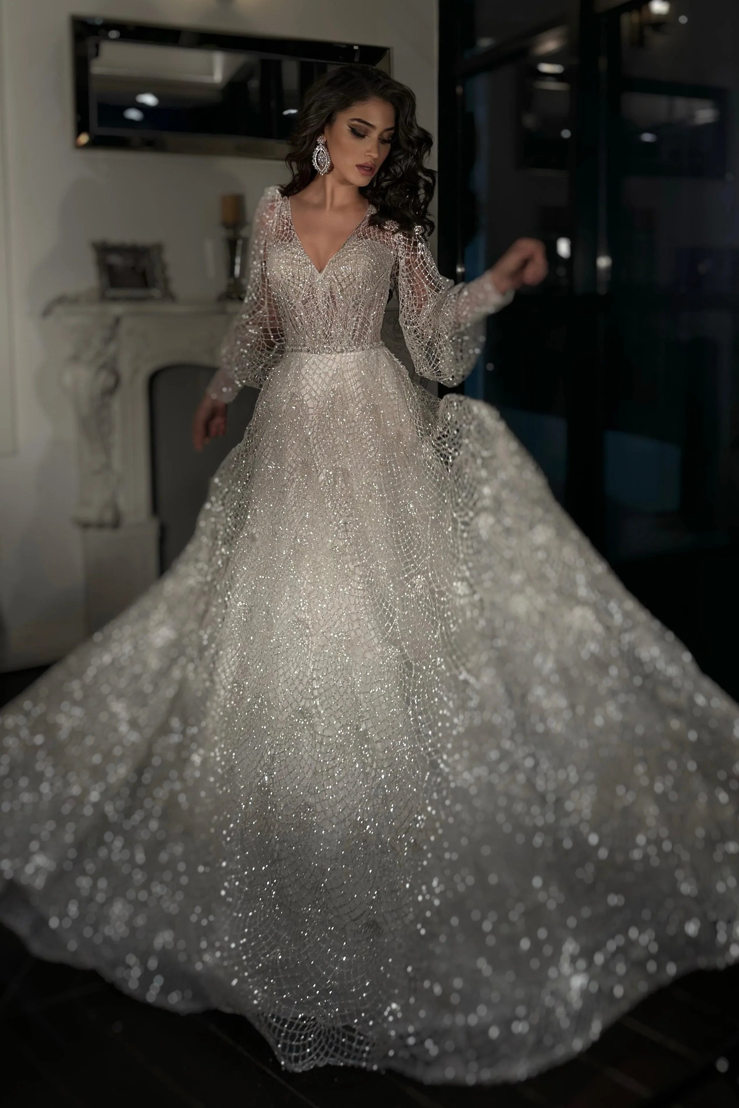 Valentina Simli Dantel A Kesim Gelinlik - Mediha Cambaz Bridal