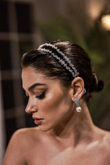 Vicker Işıltılı İki Sıra Zarif Gelin Saç Aksesuarı - Mediha Cambaz Bridal