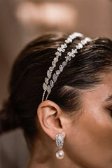 Vicker Işıltılı İki Sıra Zarif Gelin Saç Aksesuarı - Mediha Cambaz Bridal