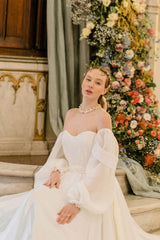 Viktorya Uzun Balon Kollu Helenistik Gelinlik - Mediha Cambaz Bridal