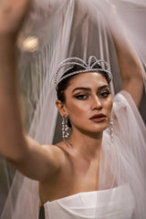 Vilma Kristal Taşlı Özel Tasarım Gelin Saç Aksesuarı - Mediha Cambaz Bridal