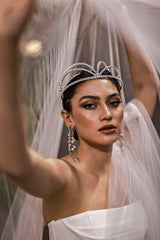 Vilma Kristal Taşlı Özel Tasarım Gelin Saç Aksesuarı - Mediha Cambaz Bridal