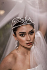 Vilma Kristal Taşlı Özel Tasarım Gelin Saç Aksesuarı - Mediha Cambaz Bridal