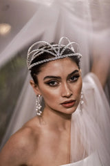 Vilma Kristal Taşlı Özel Tasarım Gelin Saç Aksesuarı - Mediha Cambaz Bridal
