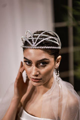 Vilma Kristal Taşlı Özel Tasarım Gelin Saç Aksesuarı - Mediha Cambaz Bridal