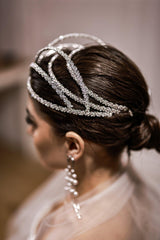 Vilma Kristal Taşlı Özel Tasarım Gelin Saç Aksesuarı - Mediha Cambaz Bridal