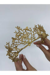 Vintage Dallı Kelebekli Gelin Tacı - Mediha Cambaz Bridal