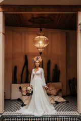 Vivian Şifon Prenses Yaka A Kesim Gelinlik - Mediha Cambaz Bridal