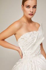 Wanda Saten Straplez Prenses Model Gelinlik - Mediha Cambaz Bridal