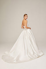 Wanda Saten Straplez Prenses Model Gelinlik - Mediha Cambaz Bridal