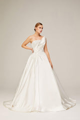 Wanda Saten Straplez Prenses Model Gelinlik - Mediha Cambaz Bridal