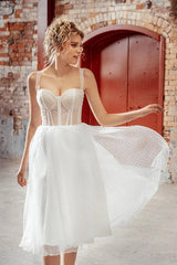 Weddress Puantiyeli Tül Midi Nikah Elbisesi - Mediha Cambaz Bridal