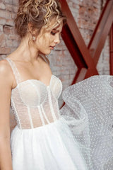Weddress Puantiyeli Tül Midi Nikah Elbisesi - Mediha Cambaz Bridal