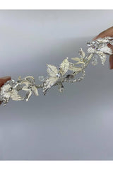 Yaprak Desenli Taşlı Döküm Saç Aksesuarı - Mediha Cambaz Bridal