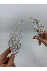 Zarif Swarovski Taşlı A Kesim Gelinlik Saç Aksesuarı Tacı - Mediha Cambaz Bridal