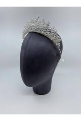 Zirkon Asimetrik Taşlı Yüksek Gelin Saç Aksesuarı - Mediha Cambaz Bridal