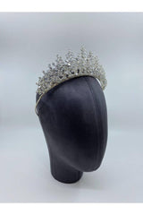 Zirkon Asimetrik Taşlı Yüksek Gelin Saç Aksesuarı - Mediha Cambaz Bridal