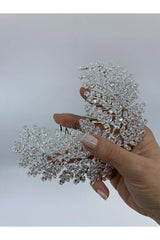 Zirkon Taşlı Dallı Gümüş İkili Saç Aksesuarı - Mediha Cambaz Bridal