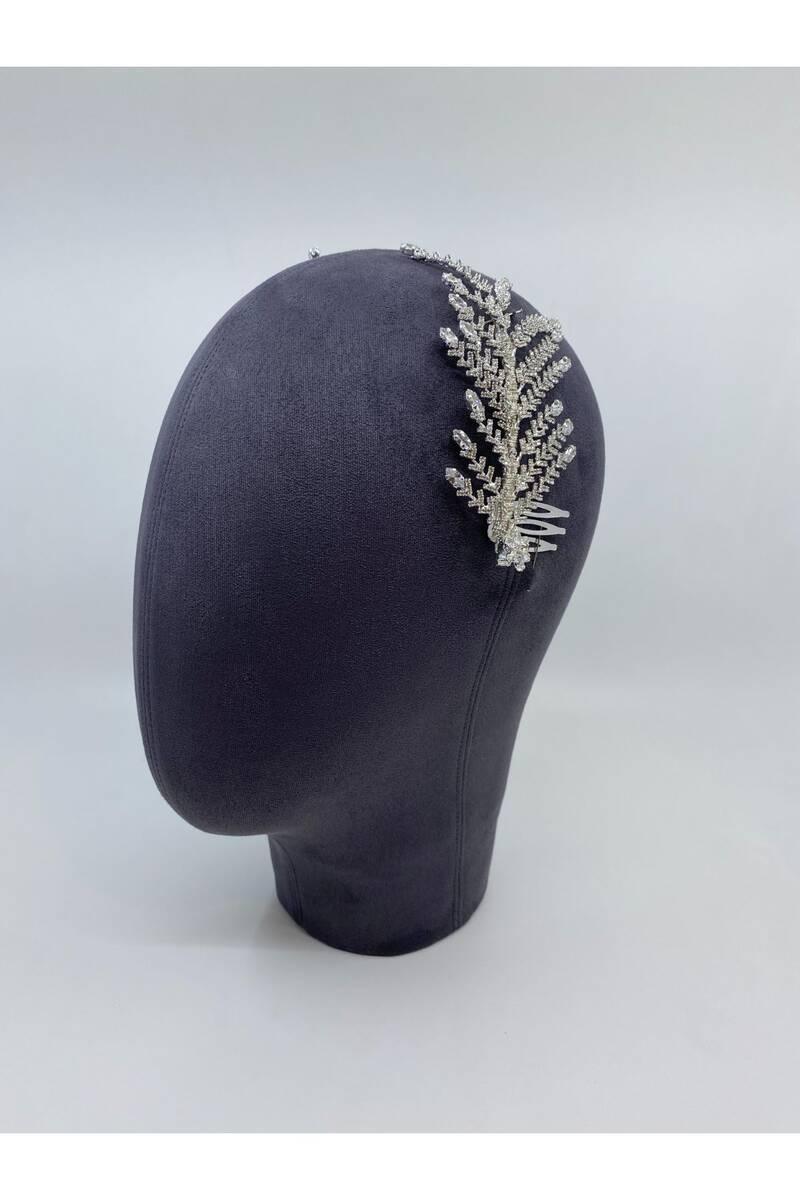 Zirkon Taşlı İkili Dış Çekim Tacı - Mediha Cambaz Bridal
