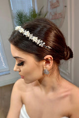 Zoey İncili Zirkon ve Kristal Taşlı Gelin Saç Aksesuarı - Mediha Cambaz Bridal