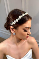 Zoey İncili Zirkon ve Kristal Taşlı Gelin Saç Aksesuarı - Mediha Cambaz Bridal