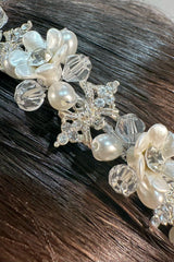 Zoey İncili Zirkon ve Kristal Taşlı Gelin Saç Aksesuarı - Mediha Cambaz Bridal