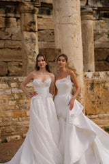 Cleopatra Asymmetrical Neck Integrated Skirt Mermaid Wedding Dress