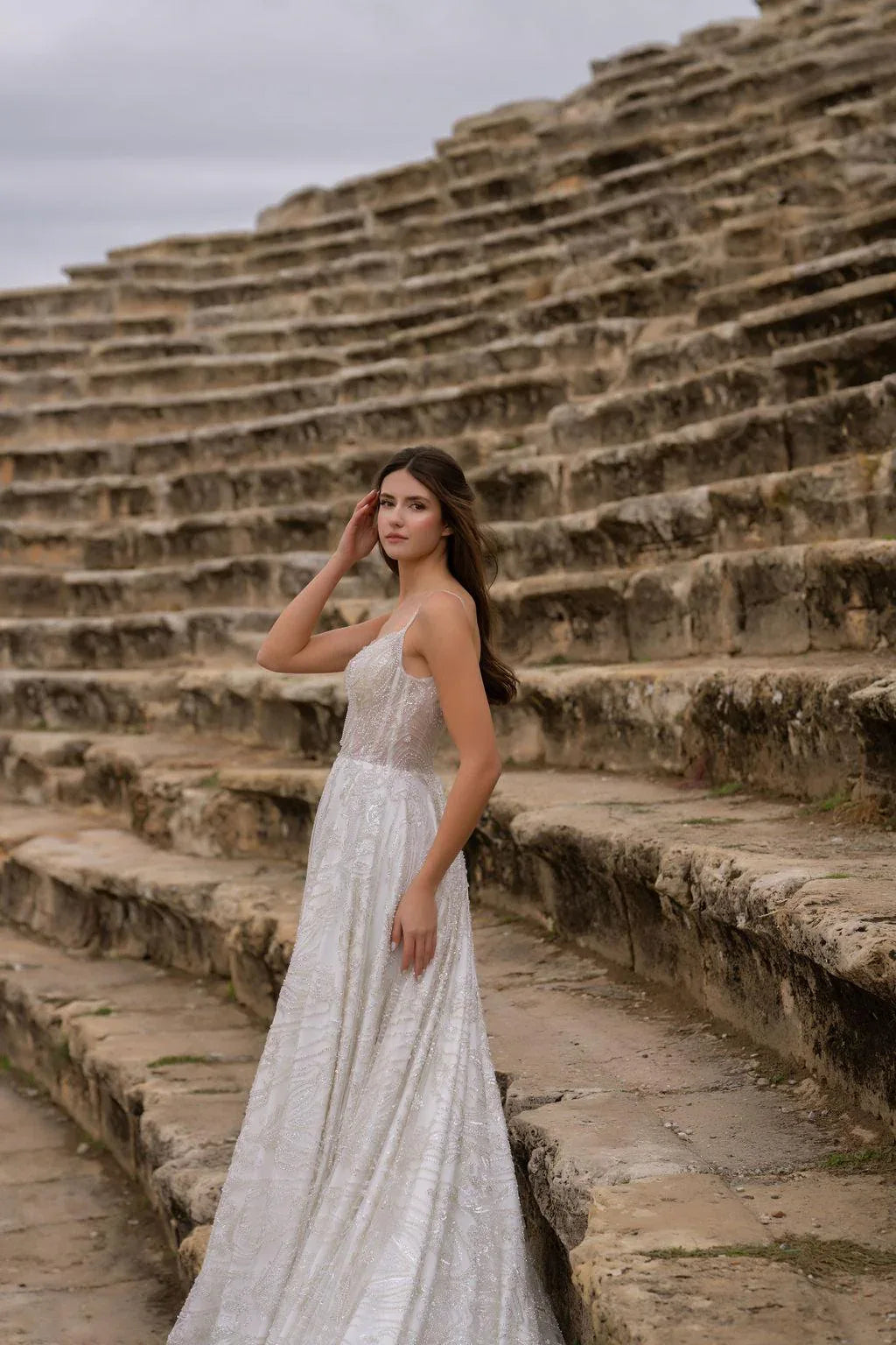 Lysandra V Yaka Kasnak İşi Helenistik Gelinlik - Mediha Cambaz Bridal