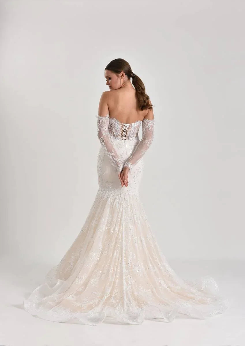 Anima Fransız Dantel Balık Kesim Gelinlik - Mediha Cambaz Bridal