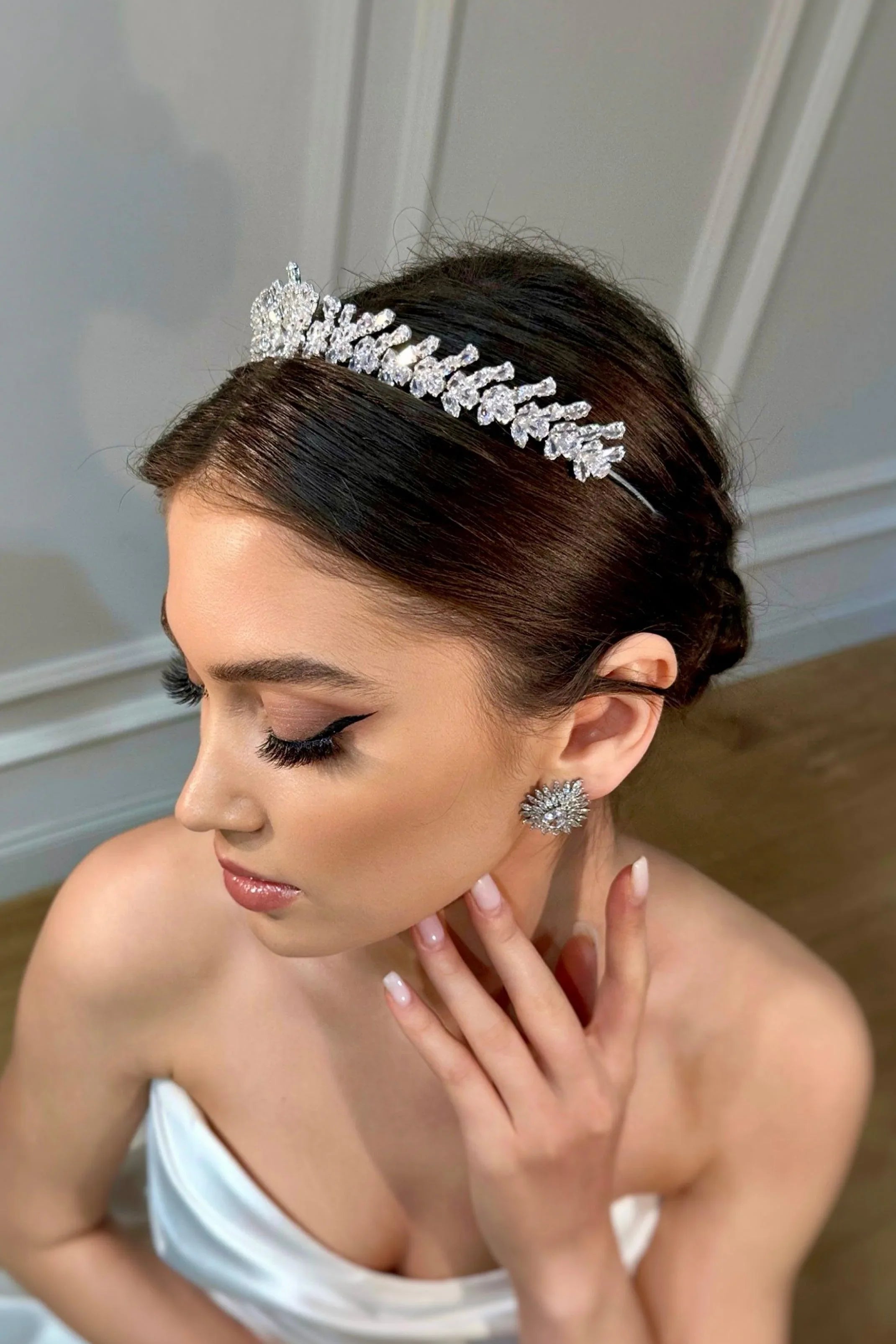 Arya Zirkon Taşlı Gelin Tacı - Mediha Cambaz Bridal
