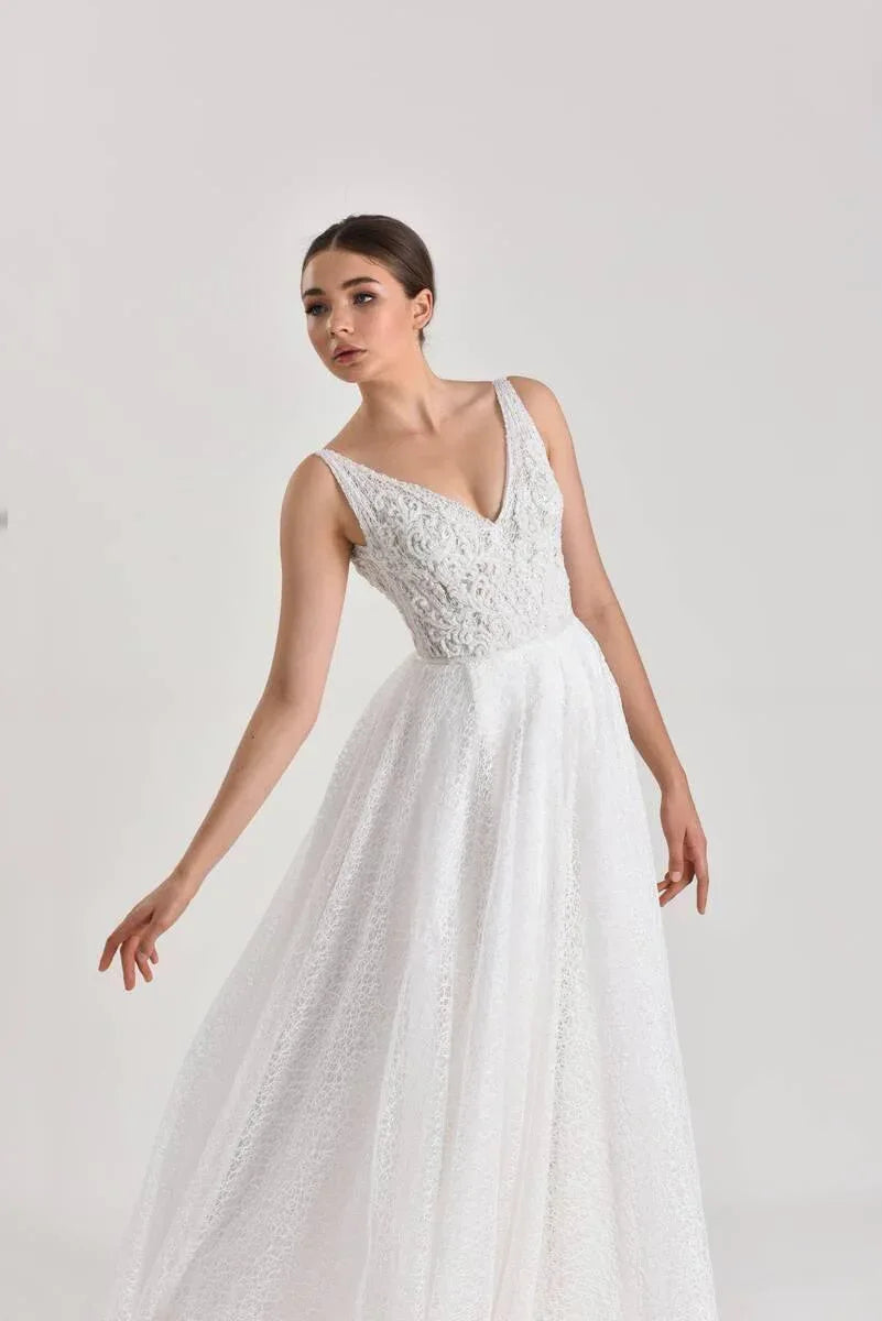 Bona Fide Işıltılı Vintage A Kesim Gelinlik - Mediha Cambaz Bridal