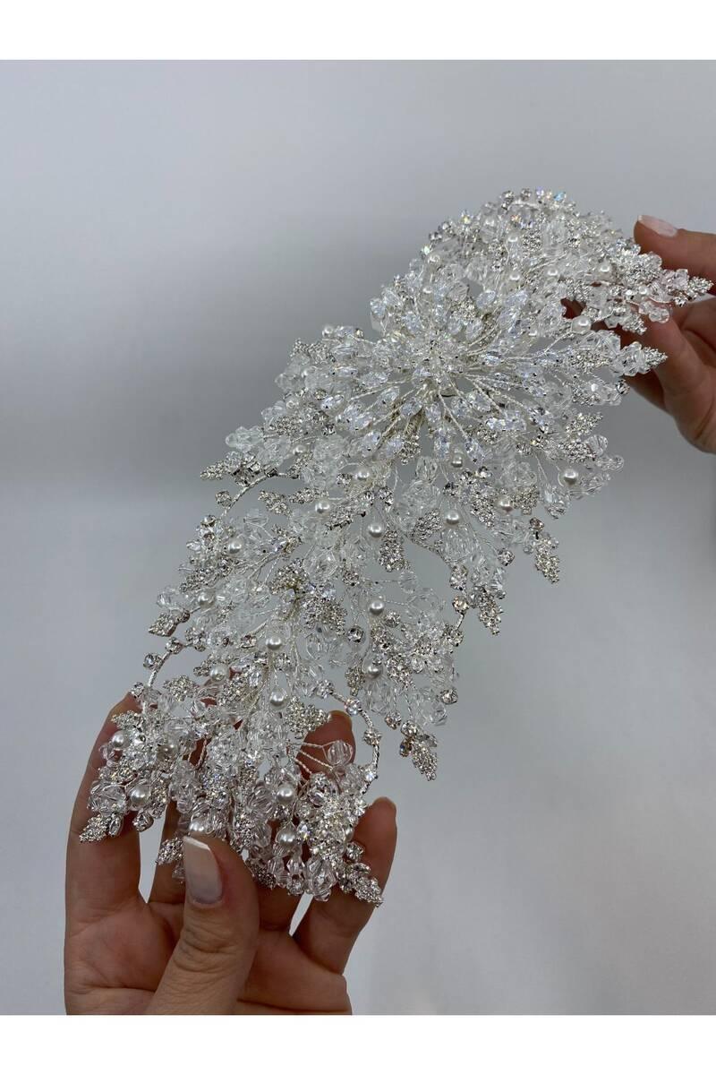 Boncuklu İncili Prenses Model Saç Aksesuarı - Mediha Cambaz Bridal