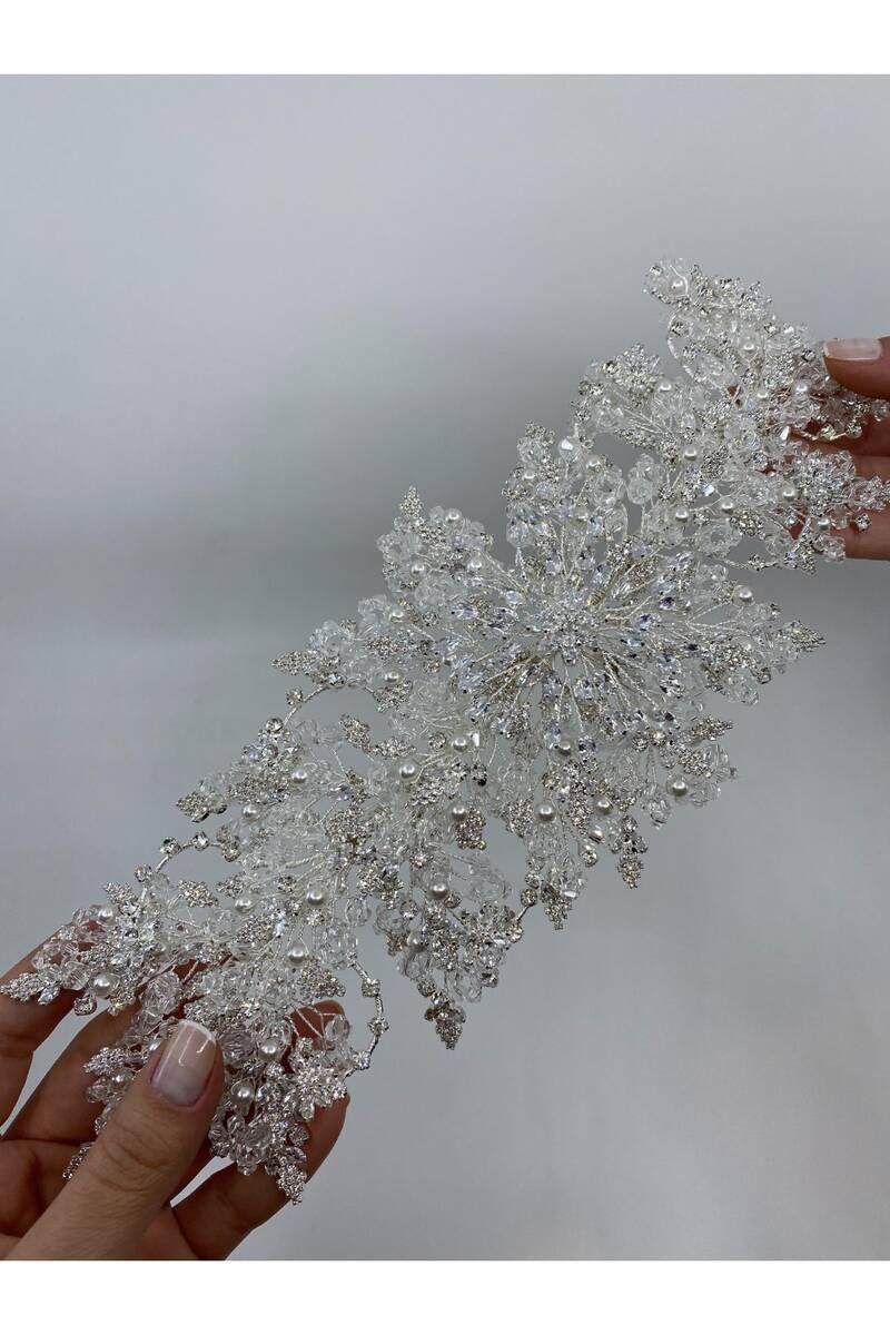 Boncuklu İncili Prenses Model Saç Aksesuarı - Mediha Cambaz Bridal
