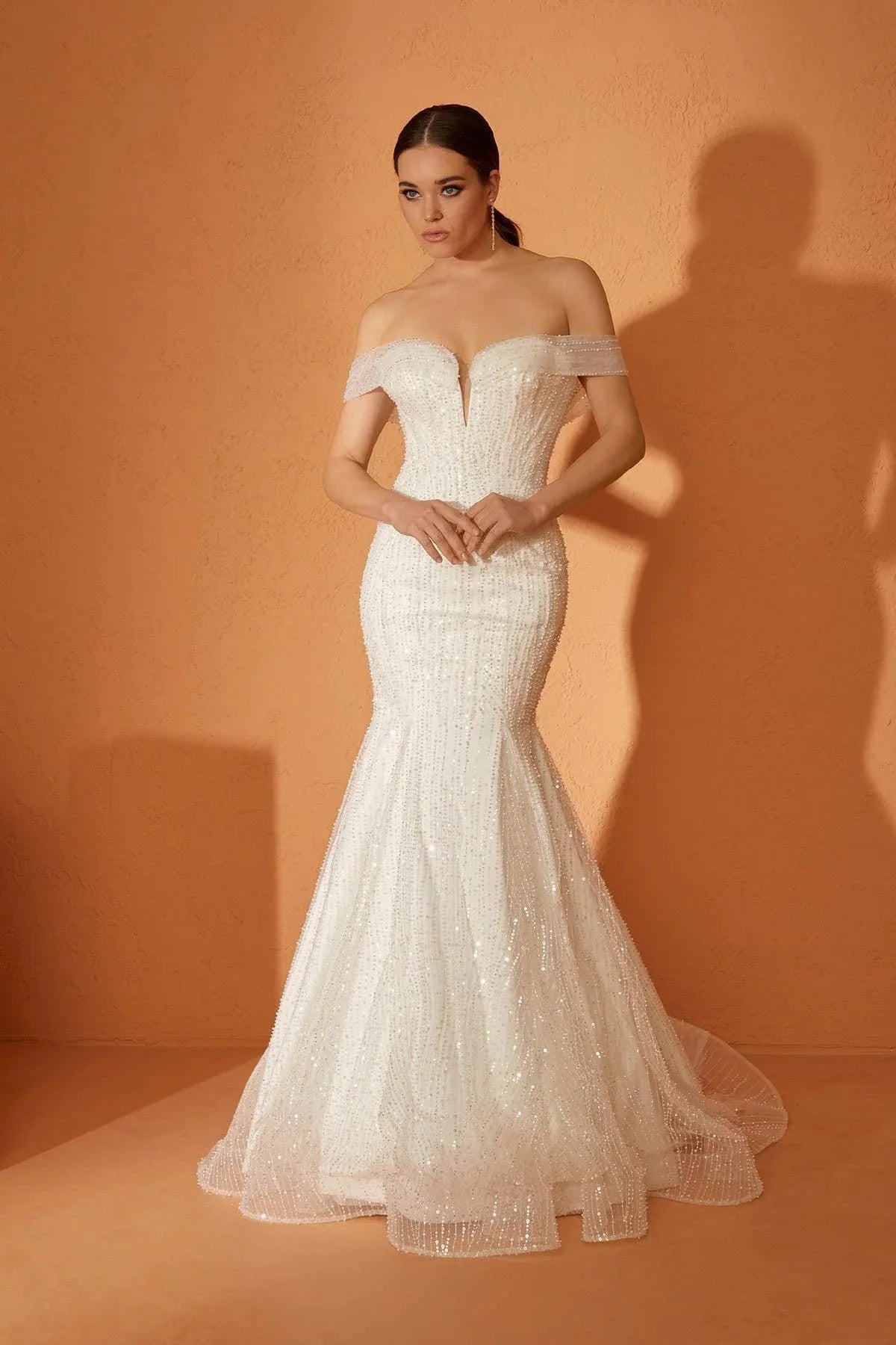 Camille Işıltılı Dantel Balık Kesim Gelinlik - Mediha Cambaz Bridal