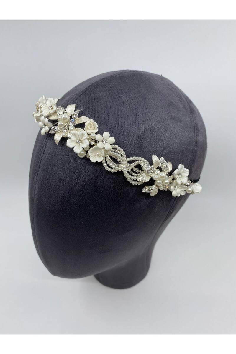 Cara Bohem Üç Boyutlu Çiçekli Gelin Saç Aksesuarı - Mediha Cambaz Bridal