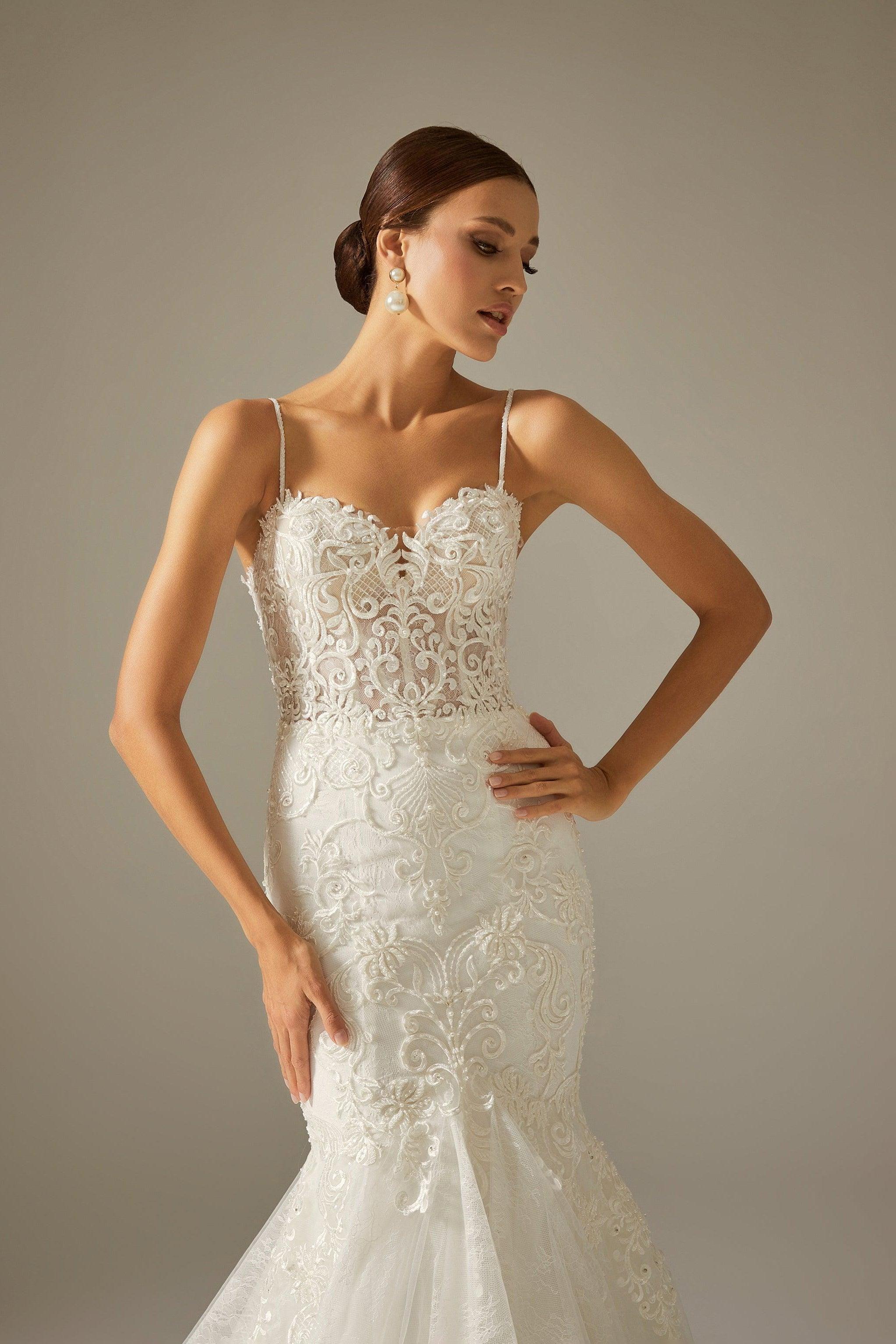 Carol Işıltılı Dantel Vintage Balık Gelinlik - Mediha Cambaz Bridal